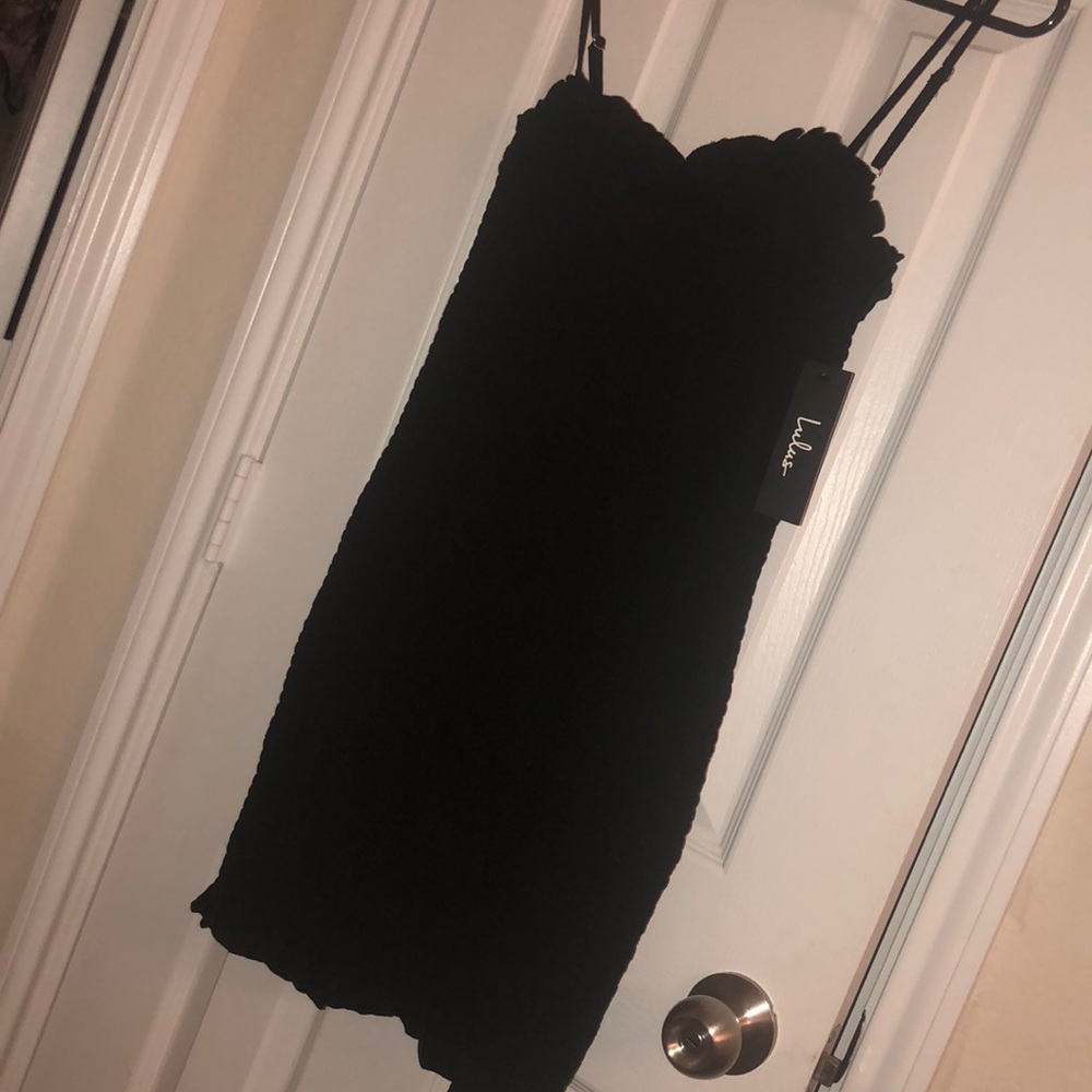 Black smocked dress from lulus